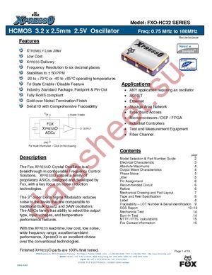 FXO-HC325-62.5 datasheet  